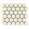Noble White Cream Tumbled Hexagon Mosaic Tile 2x2"